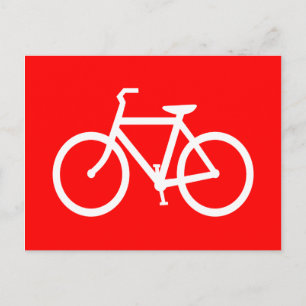 Rotes und weißes Fahrrad Postkarte