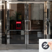 Rotes und weißes, feines Warnsystem-Metall A-Rahme Fensteraufkleber (Büro Tür)