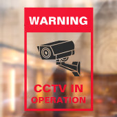 Rotes und weißes, feines Warnsystem-Metall A-Rahme Fensteraufkleber (Blatt 2)