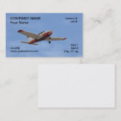 Rotes und weißes Flugzeug des niedrigen Flügels Visitenkarte (Vorne/Hinten)