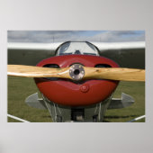 Rotes und Weißes Flugzeug Poster (Vorne)