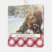 Rotes und weißes Foto Keramikornament (Links)