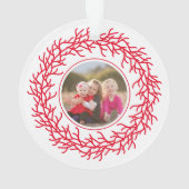 Rotes und weißes Foto Ornament (Rückseite)