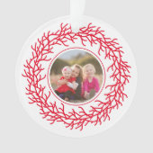 Rotes und weißes Foto Ornament (Vorderseite)