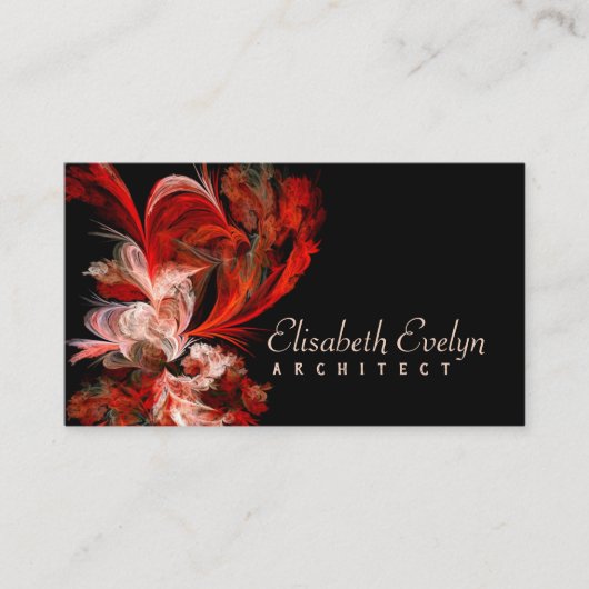 Rotes und weißes Fraktal Visitenkarte (Vorderseite)