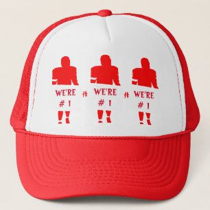 ROTES UND WEISSES FUSSBALL TRUCKERKAPPE