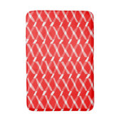 Rotes und weißes geometrisches Muster Badematte (Vorderseite Vertikal)