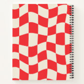 rotes und weißes geometrisches Muster Monogramm Na Notizblock (Rückseite)