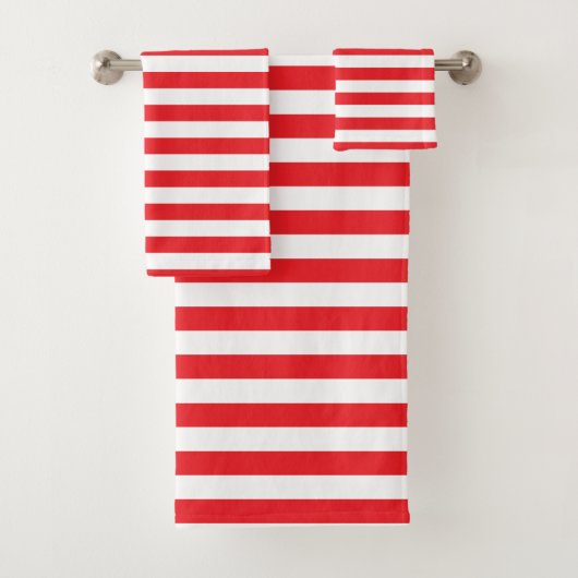 Rotes und weißes gestreiftes Bad-Tuch-Set Badhandtuch Set (Insitu)