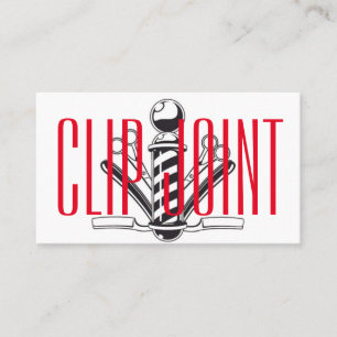 Rotes und weißes gestreiftes w/BarberPole, gerades Visitenkarte