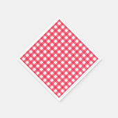 Rotes und weißes Gingham Checkerboard-Muster Serviette (Ecke)