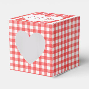 Rotes und weißes Gingham mit Herz Geschenkbox Geschenkschachtel