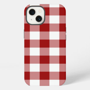 Rotes und weißes Gingham-Muster-Batteriegehäuse iPhone 13 Hülle