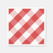 Rotes und weißes Gingham-Muster Serviette (Vorderseite)