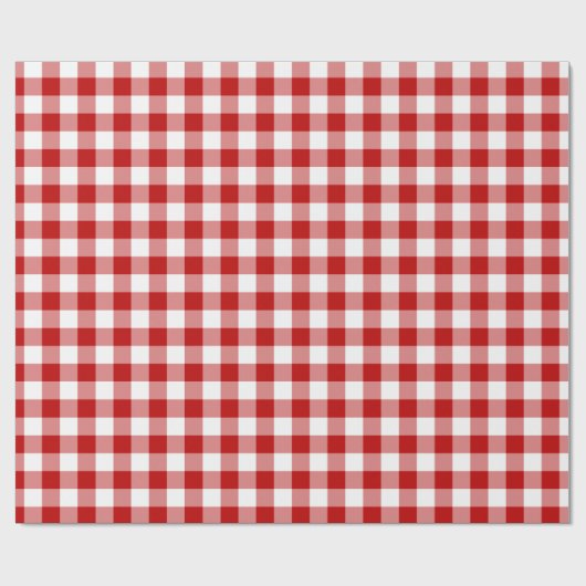 Rotes und weißes Gingham-Packpapier Geschenkpapier (Flach)