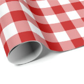 Rotes und weißes Gingham-Packpapier Geschenkpapier (Rolleneckpunkt)