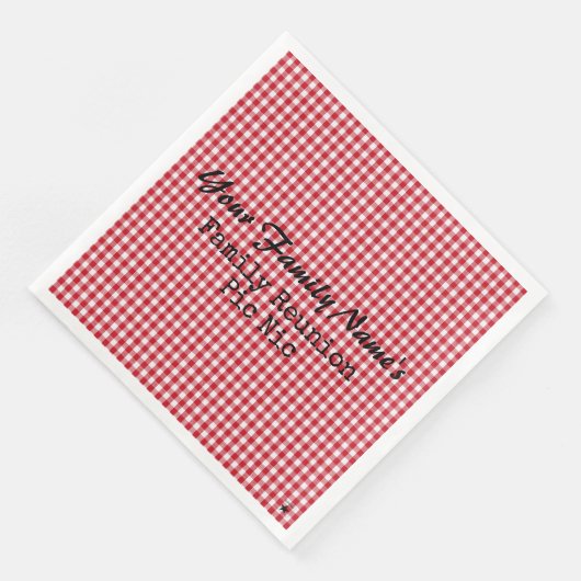 Rotes und Weißes Gingham Papier Napkins- HAMbyWG-P Serviette (Ecke)