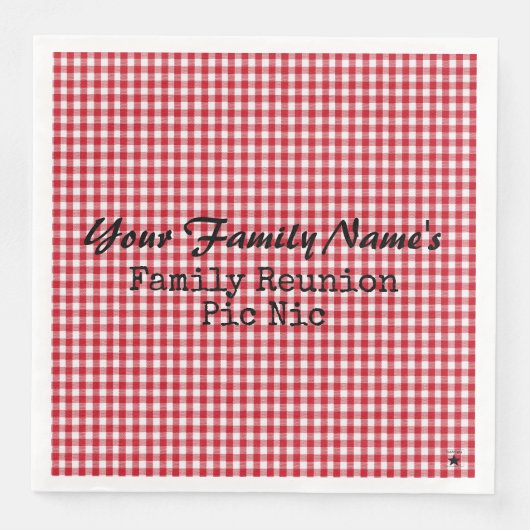 Rotes und Weißes Gingham Papier Napkins- HAMbyWG-P Serviette (Vorderseite)