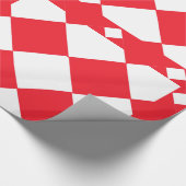 Rotes und weißes großes Karton-Muster Geschenkpapier (Ecke)