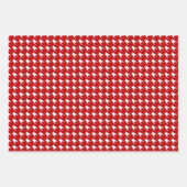 Rotes und weißes Hahnentrittmuster Geschenkpapier Set (Vorderseite 2)