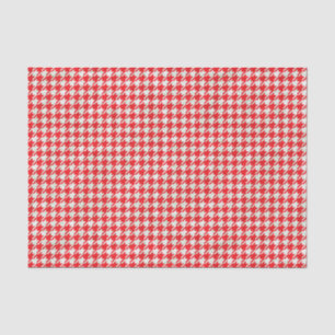 Rotes und weißes Hahnentrittmuster-Muster Seidenpapier