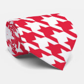 Rotes und weißes Hahnentrittmuster Necktie Krawatte (Gerollt)