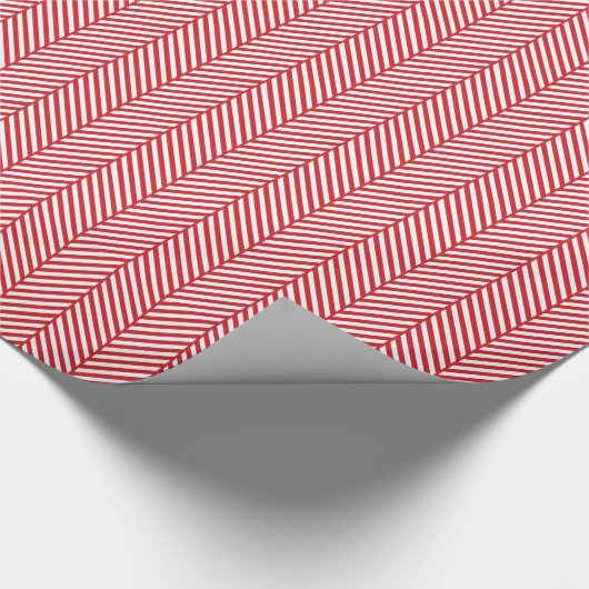 Rotes und weißes Herringbone Geschenkpapier (Ecke)