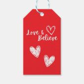 Rotes und weißes Herz, einfach Geschenkanhänger (Vorderseite)