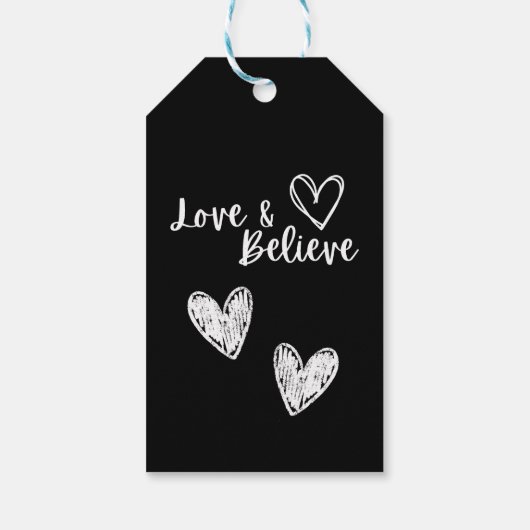 Rotes und weißes Herz, einfach Geschenkanhänger (Rückseite)