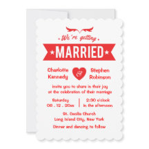 Rotes und weißes Herz - wir werden heiraten