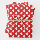 Rotes und weißes Herzmuster Geschenkpapier Set (Beispiel)