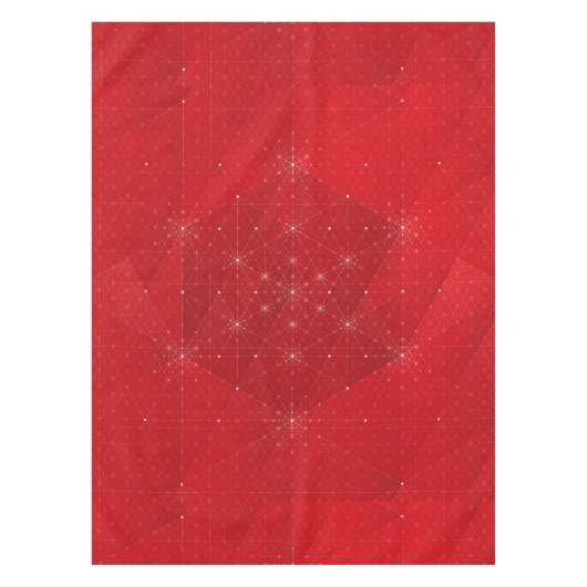 Rotes und weißes Hexagon-geometrische Tischdecke (Vorderseite)