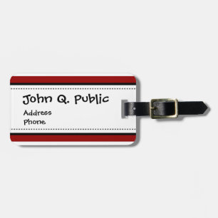 Rotes und weißes horizontales Streifen-Muster Gepäckanhänger