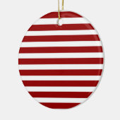 Rotes und weißes horizontales Streifen-Muster Keramikornament (Links)