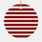 Rotes und weißes horizontales Streifen-Muster Keramikornament (Hinten)