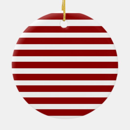 Rotes und weißes horizontales Streifen-Muster Keramikornament (Hinten)