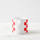 rotes und weißes kariertes Muster Espressotasse (Rückseite)