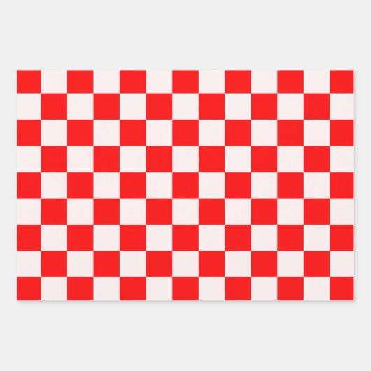 rotes und weißes kariertes Muster Geschenkpapier Set (Vorderseite 2)