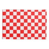 rotes und weißes kariertes Muster Kissenbezug (Rückseite)