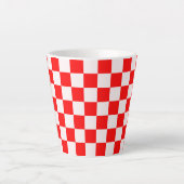rotes und weißes kariertes Muster Milchtasse (Vorderseite)