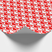 Rotes und weißes kariertes Muster mit Herz Geschenkpapier (Ecke)