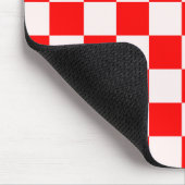 rotes und weißes kariertes Muster Mousepad (Ecke)
