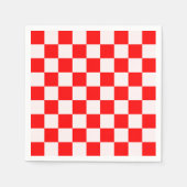 rotes und weißes kariertes Muster Serviette (Vorderseite)