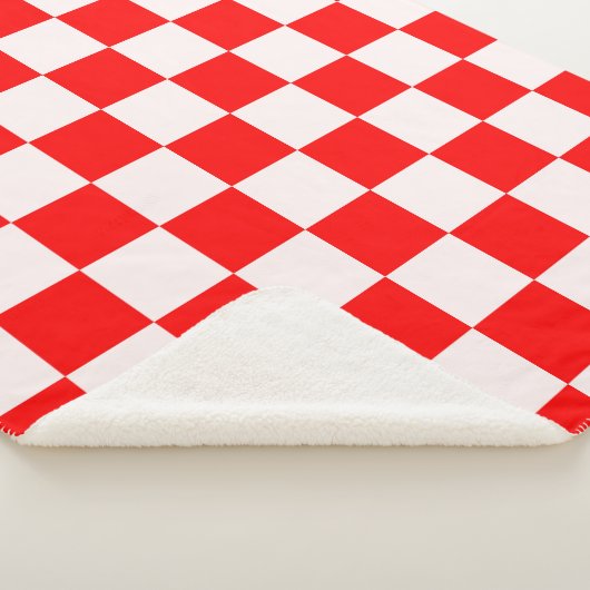 rotes und weißes kariertes Muster Sherpadecke (3/4)