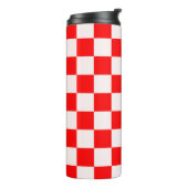 rotes und weißes kariertes Muster Thermosbecher (Nach links gedreht)