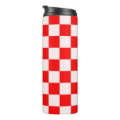 rotes und weißes kariertes Muster Thermosbecher (Nach rechts gedreht)