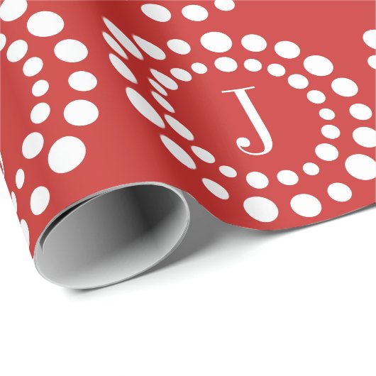 Rotes und weißes Karton Geschenkpapier (Rolleneckpunkt)