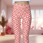Rotes und weißes Karton - Valentinstag Leggings