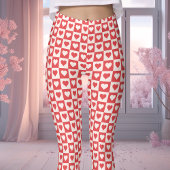 Rotes und weißes Karton - Valentinstag Leggings