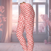 Rotes und weißes Karton - Valentinstag Leggings